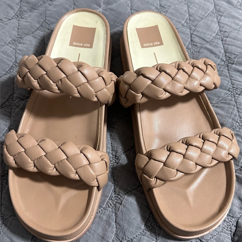 DOLCE VITA Signe BRAIDED Sandals 10 brown